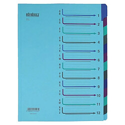 Trieur carton Extendos 12 compartiments A4 - bleu