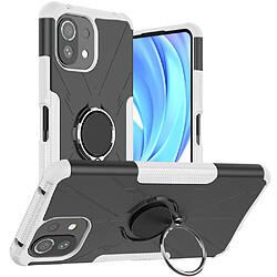 Coque en TPU Anti-empreintes, anti-choc avec béquille pour votre Xiaomi 11 Lite 5G NE/Mi 11 Lite 5G/4G - blanc