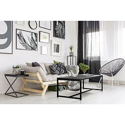 Urban Living Table basse design en métal Madison - L. 100 x H. 36 cm - Noir