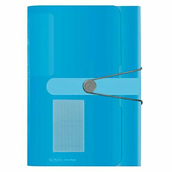 Herlitz 11277944 Classeur à soufflets en polypropylène à 12 compartiments Bleu transparent