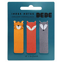 Onglets d'index Animaux ? Notes Autocollantes ? 60 feuilles ? Tigre + Renard + Loup