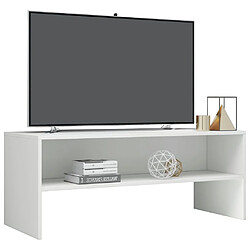 Avis Maison Chic Meuble TV scandinave - Banc TV pour salon Blanc brillant 100 x 40 x 40 cm Aggloméré -MN78368