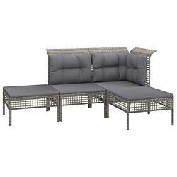 Maison Chic Salon de jardin 11pcs + coussins - Mobilier/Meubles de jardin - Table et chaises d'extérieur Gris Résine tressée -MN25682 pas cher