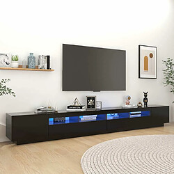 Maison Chic Meubles TV avec lumières LED - Banc TV pour salon Noir 300x35x40 cm -MN85657