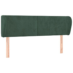 vidaXL Tête de lit avec oreilles Vert foncé 147x23x78/88 cm Velours