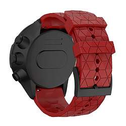 Bracelet en silicone 24mm rouge pour votre Suunto 9 Baro