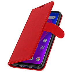 Avizar Housse Oppo F11 Pro Porte-carte Fonction Support Vintage rouge