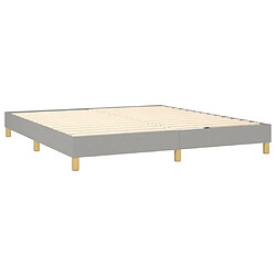 Acheter vidaXL Sommier à lattes de lit matelas LED Gris clair 160x200 cm Tissu