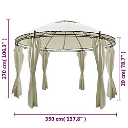 Maison Chic Tonnelle | Pergola ronde avec rideaux 3,5 x 2,7 m -GKD70309 pas cher