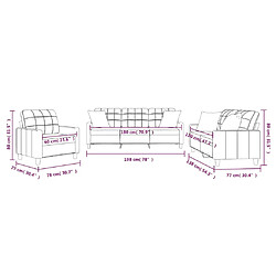 Acheter vidaXL Ensemble de canapés 3 pcs avec coussins noir similicuir