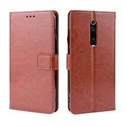 Wewoo Housse Coque en cuir à rabat horizontal Retro Crazy Horse Texture pour Xiaomi Redmi K20 / K20 Proavec porte-carte et fentes cartes et cadre photo Marron