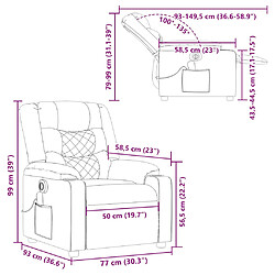 vidaXL Fauteuil de massage inclinable électrique Rouge bordeaux Tissu pas cher