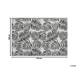 Beliani Tapis extérieur noir au motif feuilles de palmier 180 x 270 cm KOTA