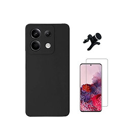 NIS Kit Clearglass + Housse Silicone Liquide + Support Redmi Note 13 Pro 4G - Noir