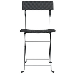 Acheter Maison Chic Lot de 6 Chaises de bistrot pliantes Noir Résine tressée et acier -GKD20705