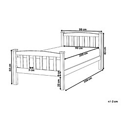 Avis Beliani Lit simple en bois blanc 90 x 200 cm GIVERNY