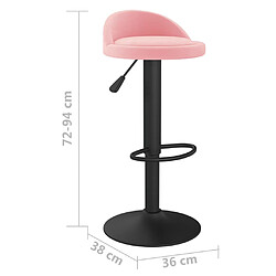 vidaXL Tabourets de bar lot de 2 rose velours pas cher