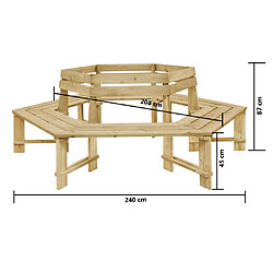 Avis Helloshop26 Banc de jardin meuble de patio d'extérieur terrasse 240 x 240 x 87 cm bois de pin imprégné 02_0011306