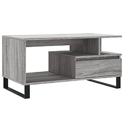 vidaXL Table basse Sonoma gris 90x49x45 cm Bois d'ingénierie