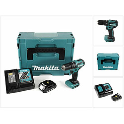 Makita DHP 483 RA1J 18 V Li-Ion Brushless Perceuse visseuse à percussion sans fil avec boîtier Makpac + 1x Batterie BL 1820 2,0 Ah + Chargeur DC18RC