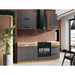 Acheter Cstore Cuisine complete ROCK L180 cm - 5 éléments + meuble four - Mélaminé décor chene lancelot et gris matera - Plan de travail non