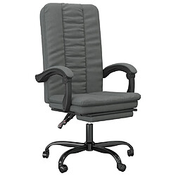 Maison Chic Fauteuil inclinable de bureau,Fauteuil luxe de relaxation Gris foncé Tissu -MN82966