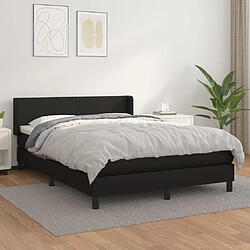 Maison Chic Lit Adulte - Lit simple Lit à sommier tapissier avec matelas moelleux - Meuble de Chambre - Noir 140x190 cm Similicuir -MN30452