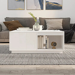 Avis ComfortXL Table Basse Blanc 100x101x40,5 Cm Bois Massif De Pin