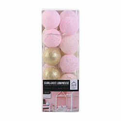 Avis Home Deco Light Guirlande lumineuse boules colorées 20 LED 3,72 m rose, doré.