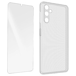 Avizar Coque pour Samsung Galaxy A14 5G Silicone Gel et Verre Trempé 9H transparent