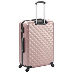 Avis vidaXL Valise rigide 3 pcs Doré rose ABS