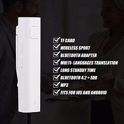 Wewoo Machine à traduire Récepteur Bluetooth Écouteur intelligent Voice Translator 26 interprète de texte / carte conversation professionnelle multilingue en professionnel (blanc)