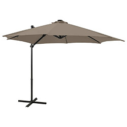 Maison Chic Parasol Jardin | Parasol déporté avec mat et lumières LED Taupe 300 cm - GKD82222