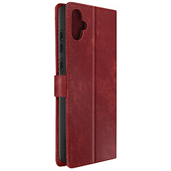 Avizar Etui pour Samsung Galaxy A05 Simili Cuir Effet Brossé Dragonne Rouge