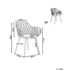 Avis Beliani Chaise de salle à manger Set de 2 Blanc NASHUA