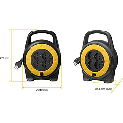 Vimar 0P32702 Enrouleur de câble 10 A 4 Sorties universelles, avec Interrupteur de Protection, 5 mètres, Multicolore pas cher