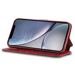 Wewoo Housse Coque Pour iPhone XR AZNS Texture du mollet Etui en cuir avec rabat horizontal magnétique PU supportfentes cartes et cadre photo Rouge pas cher