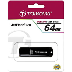 Avis Transcend JetFlash 350 Clé USB 64Go 65Mo/s USB 2.0 Type-A Noir