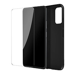 Avizar Coque Xiaomi Redmi Note 10 et Note 10s Souple Noir et Verre Trempé Transparent