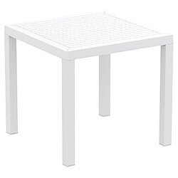 Avis Alterego Table de terrasse 'CANTINA' design en matière plastique blanche - 80x80 cm