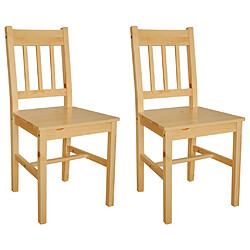 Maison Chic Lot de 2 Chaises à manger,Chaise pour cuisine,Solide Structure bois de pin -MN51637