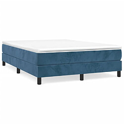 vidaXL Cadre de lit sans matelas bleu foncé 140x190 cm velours