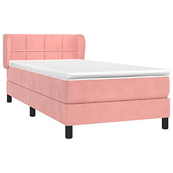 Avis Maison Chic Lit Adulte - Lit simple Lit à sommier tapissier avec matelas moelleux - Meuble de Chambre - Rose 90x200 cm Velours -MN99406