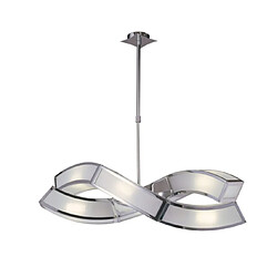 Luminaire Center Suspension Duna Blanc, Chrome poli