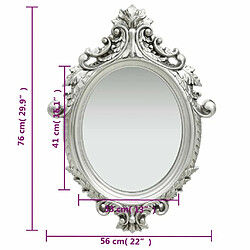 Maison Chic Miroir mural style chateau | Miroir Décoration pour Maison Salle de Bain56x76 cm Argenté -GKD93790 pas cher