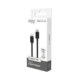 My Way Myway Câble Lightning vers USB-C Charge 60W et Synchronisation 1m Noir