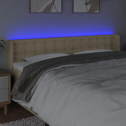 Avis vidaXL Tête de lit à LED Crème 203x16x78/88 cm Tissu