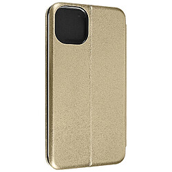 Avizar Housse pour iPhone 14 Clapet Porte-carte Support Vidéo Design élégant Or