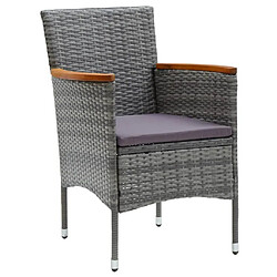 Acheter Maison Chic Mobilier à dîner 5 pcs de jardin avec coussins - Ensemble table et chaises d'extérieur - Salon/Mobilier de jardin classique Résine tressée Gris -MN52226