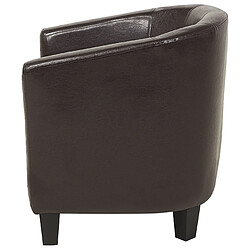 Acheter Beliani Fauteuil BORWICK Cuir PU Marron foncé